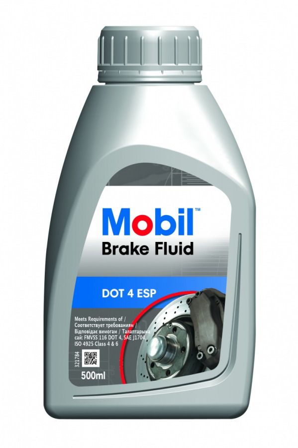 150906R тормозная жидкость Mobil Brake Fluid DOT 4 0.5 л